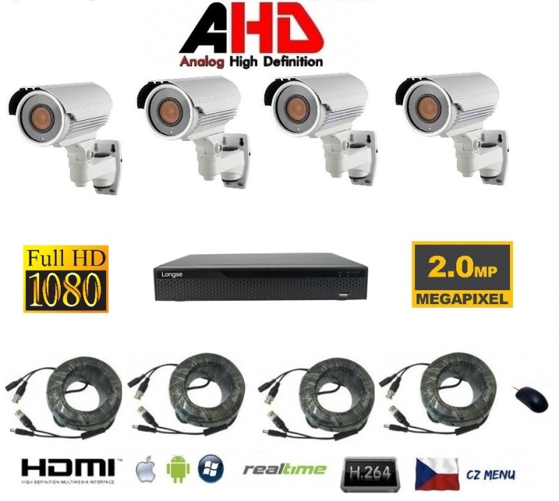 4 kanálový kamerový set 2Mpx 4AHD9