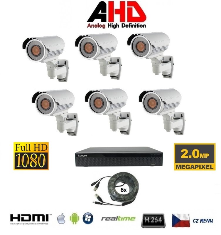 6 kanálový kamerový set 2Mpx 6AHD2