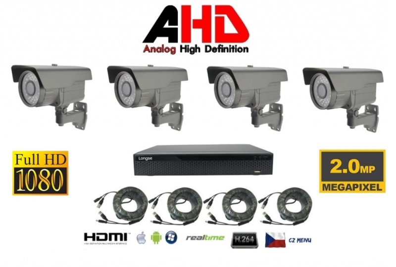 4 kanálový kamerový set 2Mpx 4AHD6