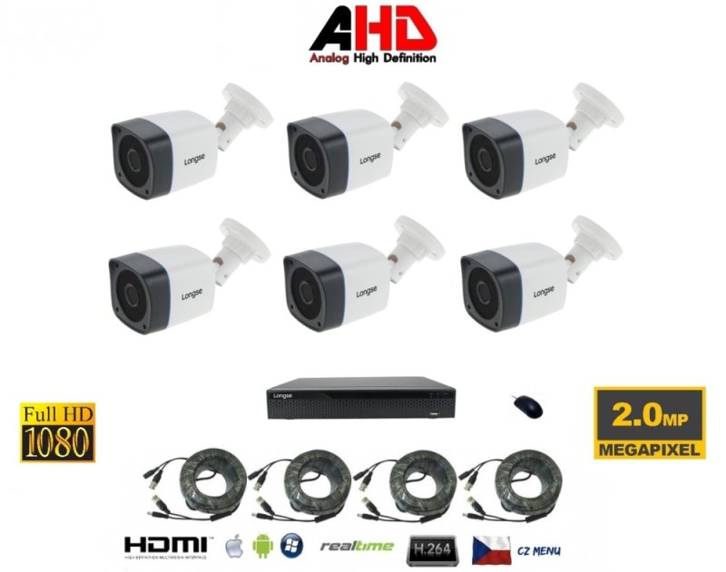 6 kanálový kamerový set 2Mpx 6AHD1