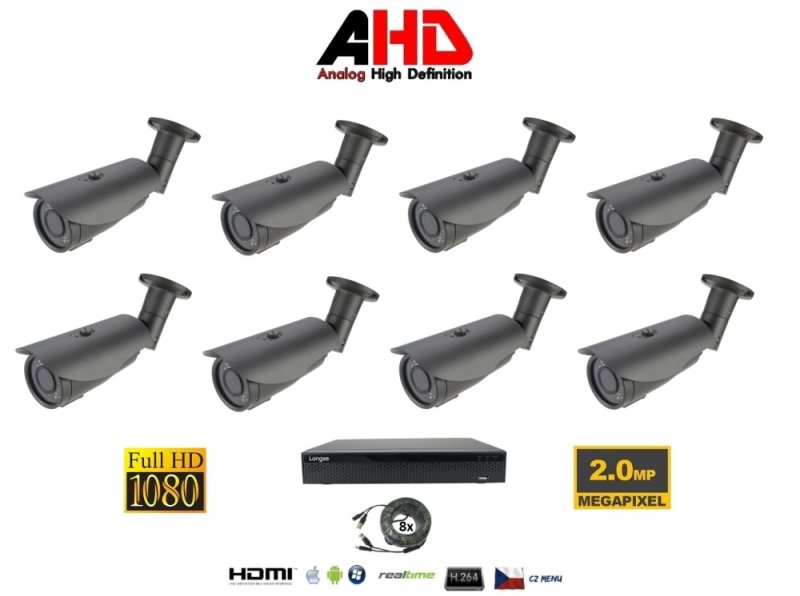 8 kanálový kamerový set 2Mpx 8AHD5