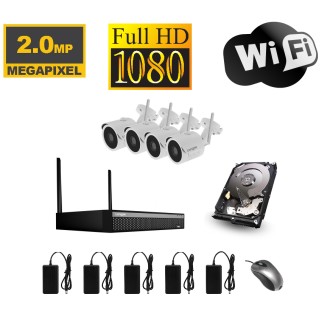 WiFi kamerový set se 4 WiFi IP Full HD kamerami